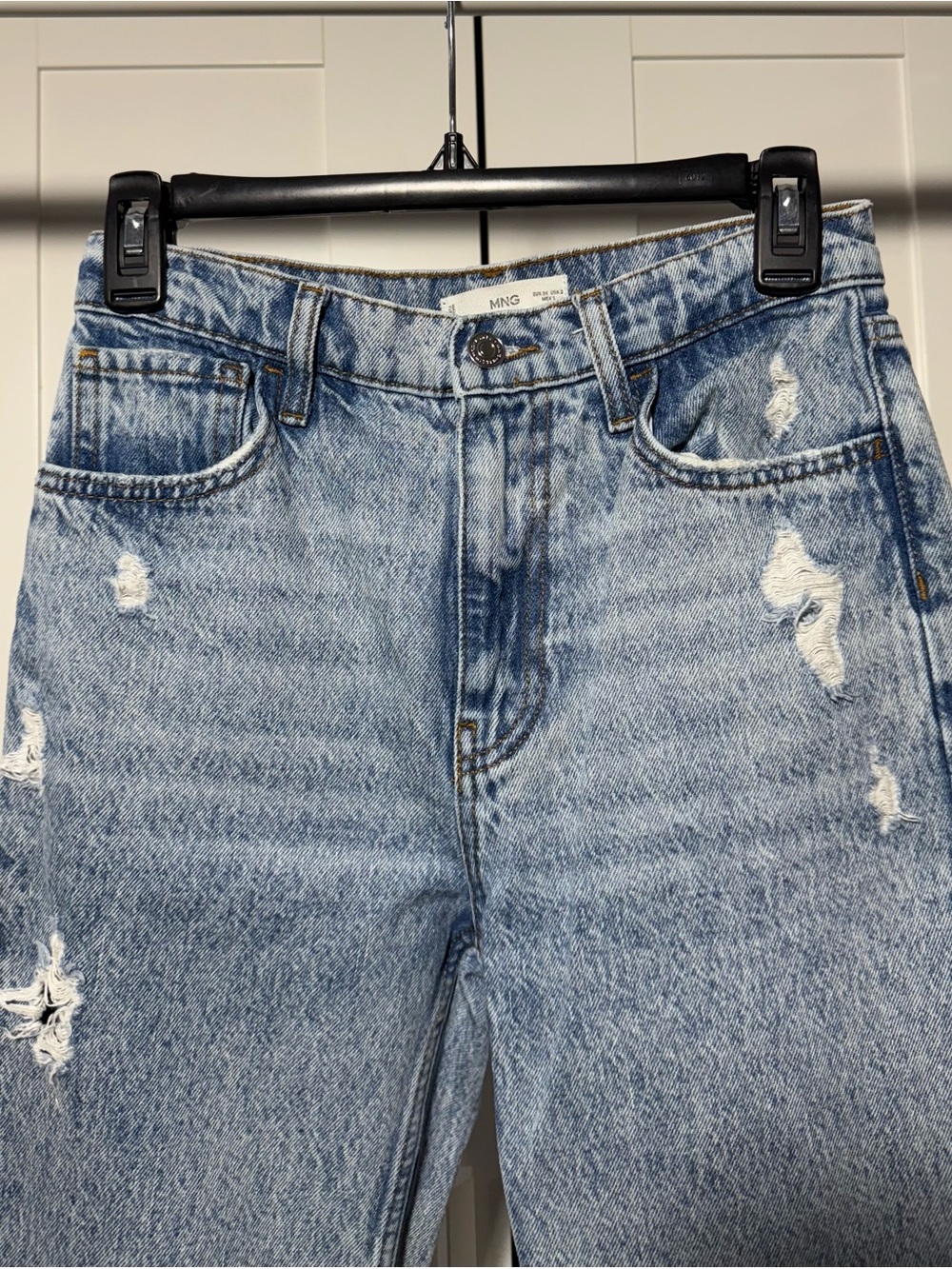 Mango Light Blue Distressed Women's Jeans